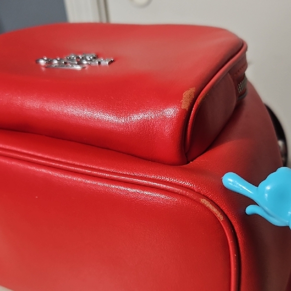 Coach Red Leather Drawstring Backpack - Picture 8 of 14